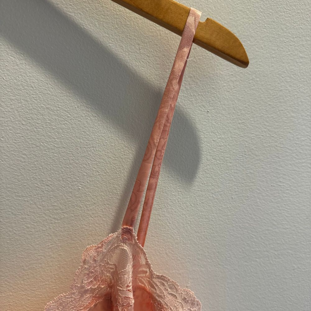 Vintage Victorias Secret Gold‎ Label Medium Slip Dress Satin Chemise Pink Lace - Picture 5 of 13